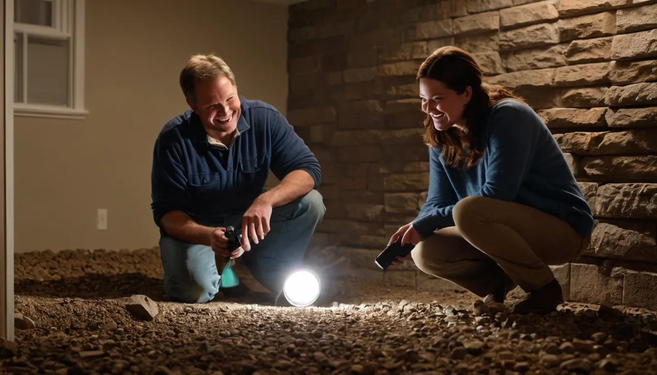 A provider checking a basement wall for pest entry points near Sharon