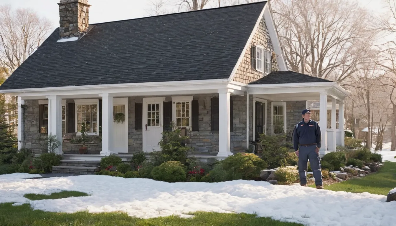 A homeowner and a pest control provider talking beside a house in Sharon